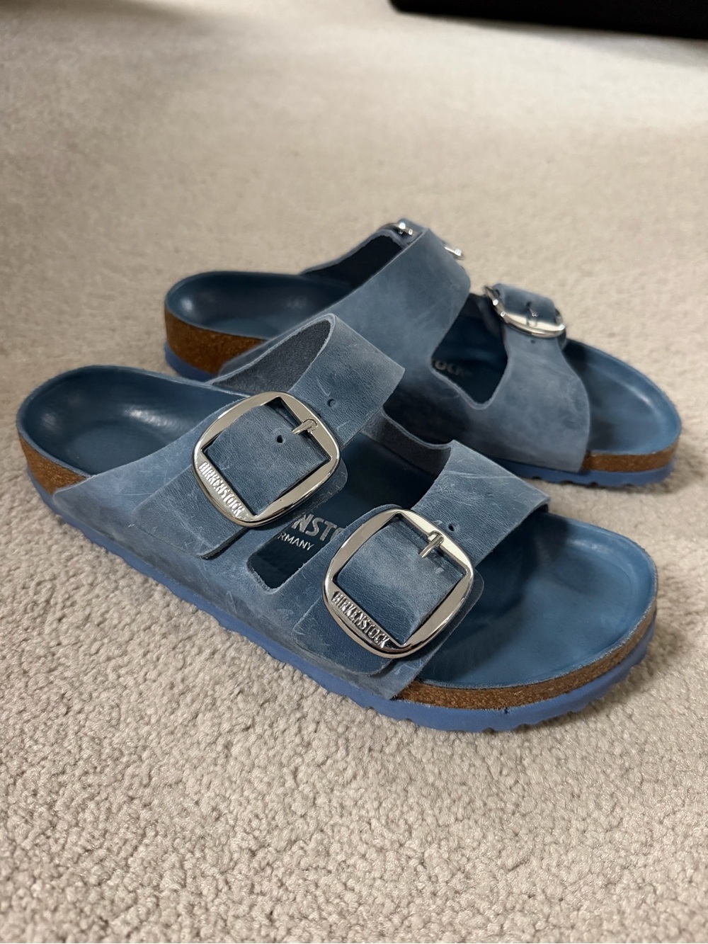 Birkenstock Arizona Big Buckle - blue Oiled Leather